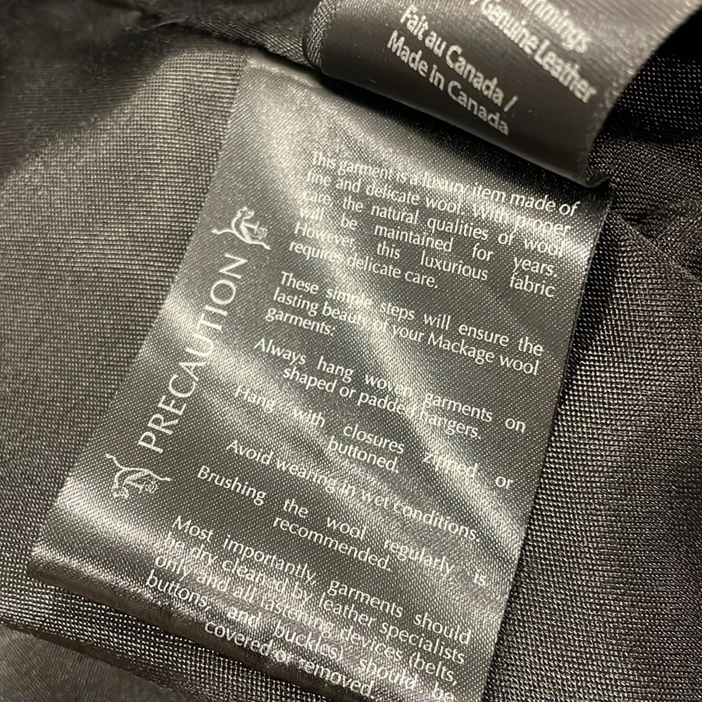 Mackage Wool Blend Black Peacoat Size XS - Picture 14 of 15